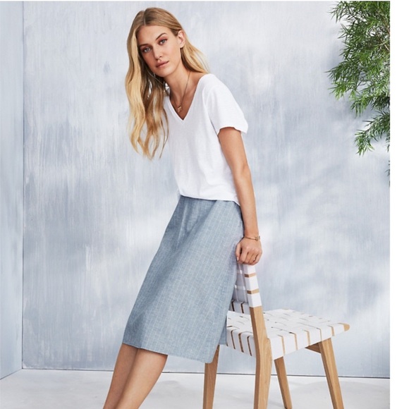Eileen Fisher Dresses & Skirts - EILEEN FISHER Chambray Hemp Organic Cotton MIDI Skirt Relaxed Fit Effortless L